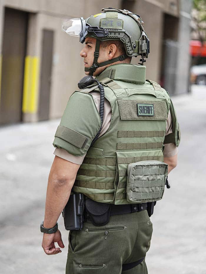 Police Officer wearing MSOV Tactical Modular Bulletproof Vest Level 3A