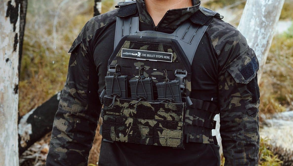 Forzmoa Tactical Plate Carrier in Black Multicam