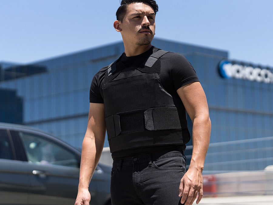 Officer Wearing Concealable Bulletproof Vest Level IIIA