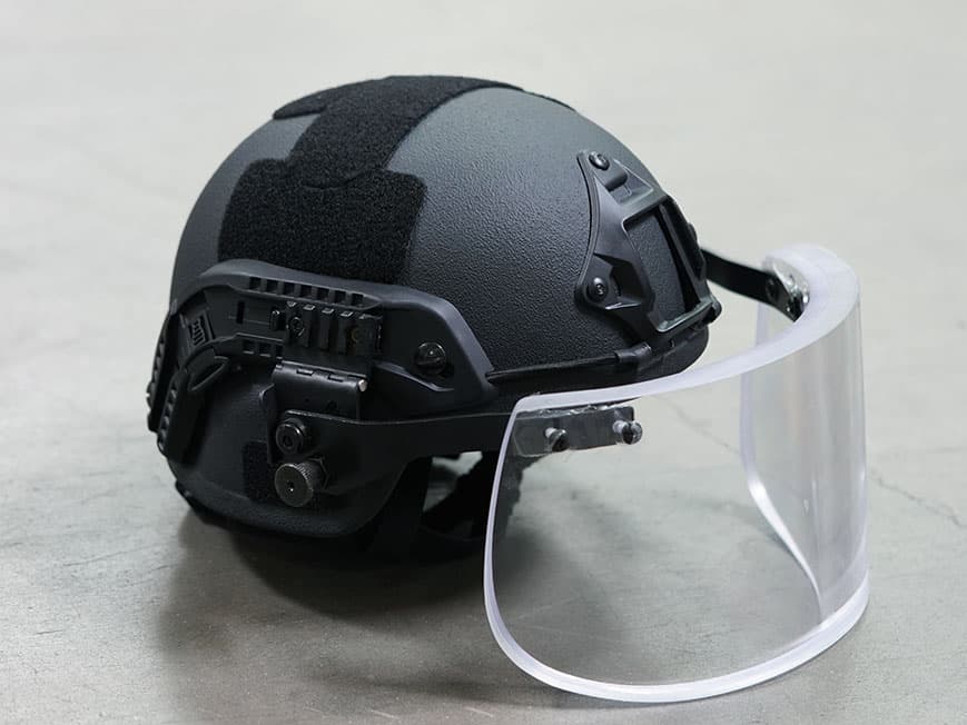 Ballistic helmet with ballistic visor